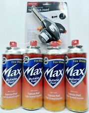 4x Butane Gas Bottle Canister 1x Blowtorch Portable Stoves Cookers Grill Heaters