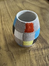 Vintage Square/Rectangle Colour Block Texture Vase Fratelli Fanciullacci Italy 