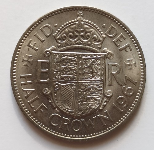 Half crown coin - half, 1967.