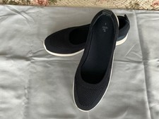 TU Ladies Navy Blue Textile Slip On Casual Shoes UK 8