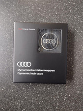 AUDI BLACK RINGS DYNAMIC CENTRE ALLOY WHEEL HUB CAPS 4M8071006A
