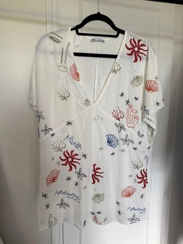 Zara white neck ocean - v-neck,