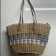 woven straw beach tote bag