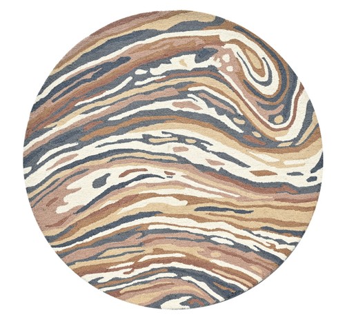 Wave hand tufted wool rug - hand-tufted,