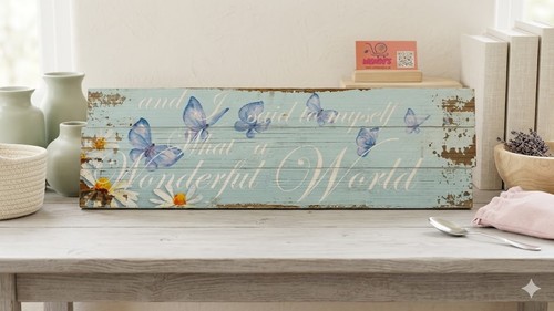 Large shabby chic wooden sign - chic,