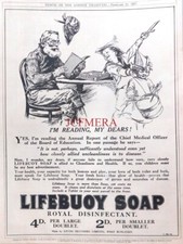 LIFEBUOY Royal Disinfectant Soap Lifeboatman ADVERT #2 Antique 1917 Print 672/68