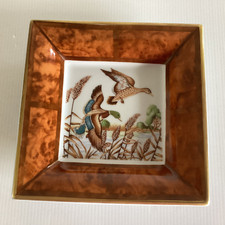Limoges France Beretta Trinket Ashtray Catch all Large Duck Motif Porcelain 80’s