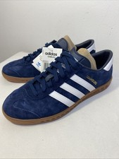 Adidas Mens Hamburg Trainers Victory Blue White 80s Suede Size UK 8