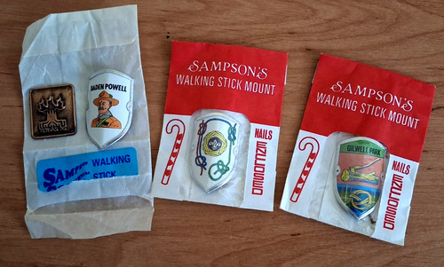 Walking stick metal badges - x,