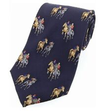 Horse Racing Tie Navy With Two