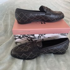 Moda In Pelle Colby Ladies Black Leather Smart Loafer With Stud  Detail - Size 8