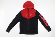 Nike Men's Black Red Hooded Track Jacket Small Full Zip Just Do It