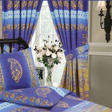 Kashmir Blue Curtains Pair 66