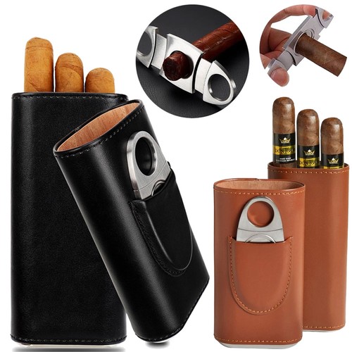 Travel humidor leather cedar - leather,