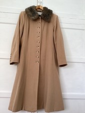 Windsmoor, vintage, 16, camel coat, removable faux fur collar