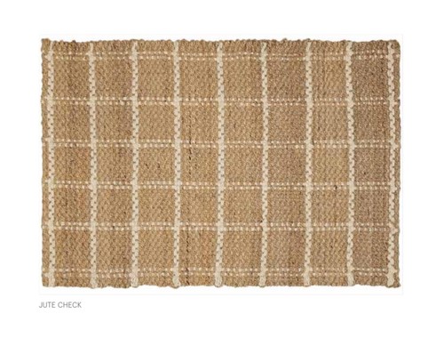 Jute natural woven rug - natural,