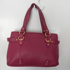 Suzy Smith Fuchsia Genuine Soft Leather Tote Bag Handbag Size 32x24x15 cm