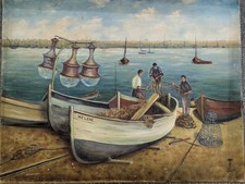 1960s Original oil painting on