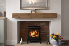 Oak Mantle Beam Fireplace -