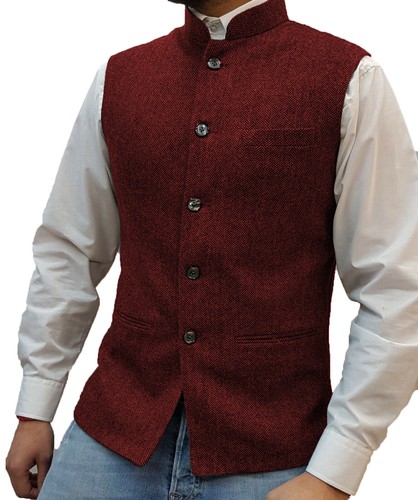 Mens tweed waistcoat - tweed,