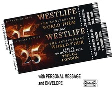 Westlife Mock Ticket 25th Anniversary Tour 2026 | Personalised Gift KEEPSAKE