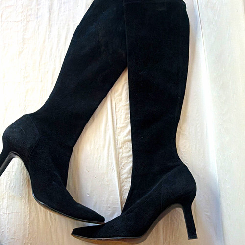 Women black suede - knee, high
