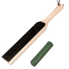 35X50CM Leather Strop 2-Sided Honing Stropping Wood Base Professional Stropper