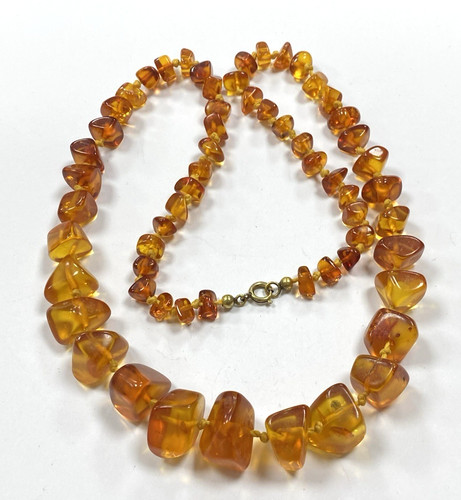 Vintage natural amber beads - vintage,