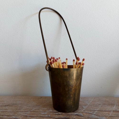 Antique small brass fireplace - antique,