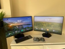 Job Lot 2 x Dell 27 inch QHD (2560 x 1440) Curved Gaming Monitor, S2722DGM