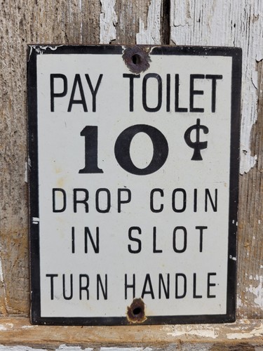 Vintage pay toilet porcelain - vintage,