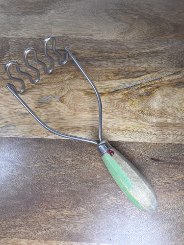 Vintage potato masher wooden - vintage,