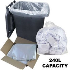 Clear Wheelie Bin Liners Strong Heavy Duty Rubbish Sack Big Refuse Bin Bags