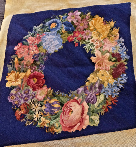 Completed needlepoint 42cm - needlepoint, x