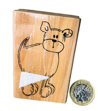 Rubber Ink Stamp Print Craft Scrap Booking Cartoon Dog Vintage ra