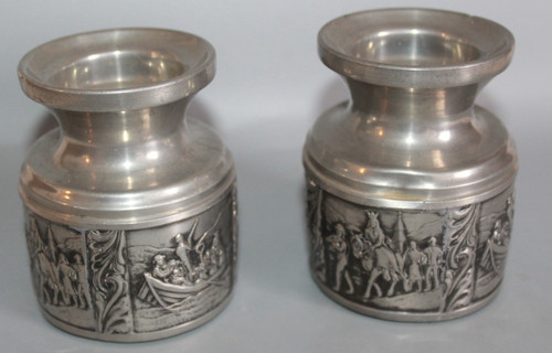 Pair vintage norsk pewter - pair,