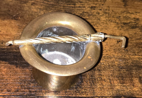 Vintage brass top hat - brass, &
