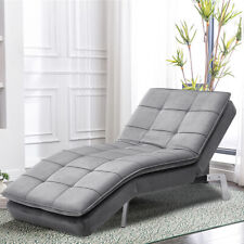 3-in-1 Folding Sofa Bed Convertible Chair Cushiony Recliner Chaise Lounge Vevet