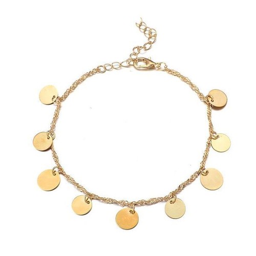 Gold coloured round disc chain