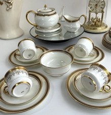 Stunning Antique Cauldon & Aynsley 27pc Tea Set c.1910 | Edwardian Gilt & Black