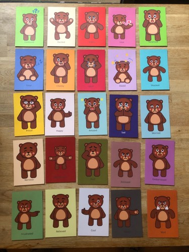 Bear emotion cards feelings - cards,