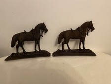 Pair of Antique Victorian c1880’s Cast Iron Horse Door Stops/Porters
