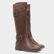 UK Womens Buckle Knee High