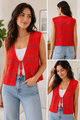 Women red orange tie - women’s, red/orange