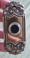 Vintage Victorian Style Ornate Solid Brass Front Door Bell Push Button