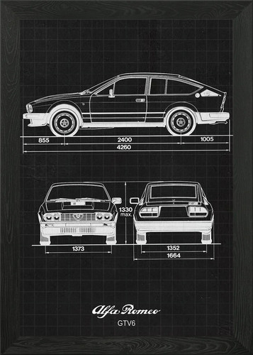 Alfa romeo gtv6 framed wall - romeo,