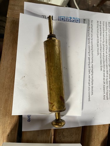 Vintage brass grease - , gun