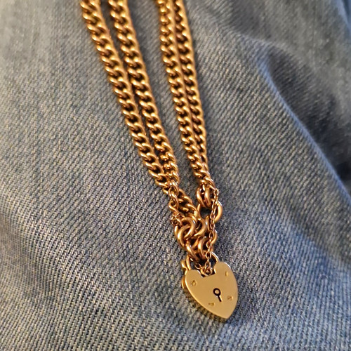 Vintage 9ct gold heavy link - vintage,
