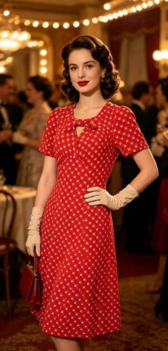 Vintage 1940s ww2 style red - vintage,