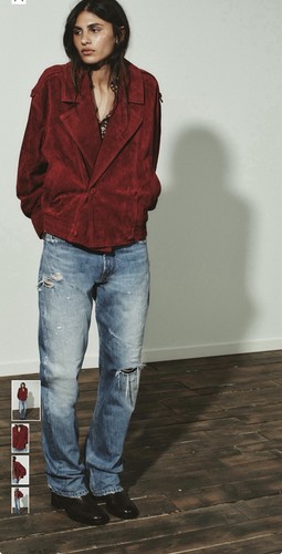 Zara red 100 suede - zara,